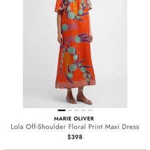 Marie Oliver Vibrant Orange Floral Maxi Dress
